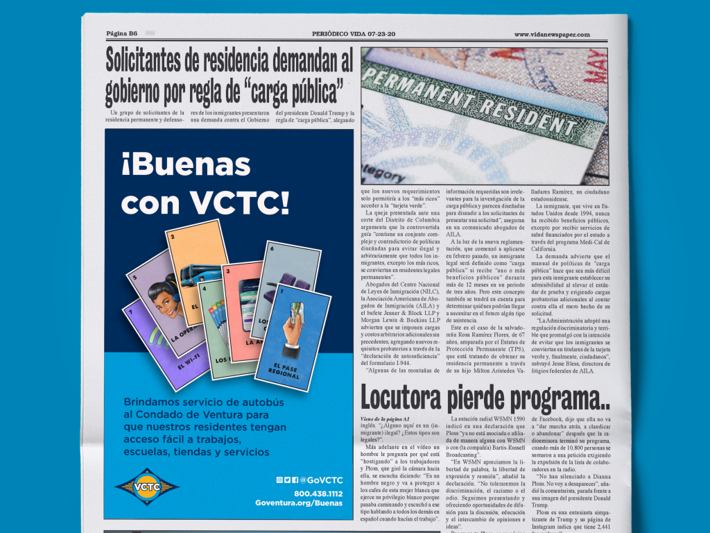 Buenas con VCTC newspaper ad
