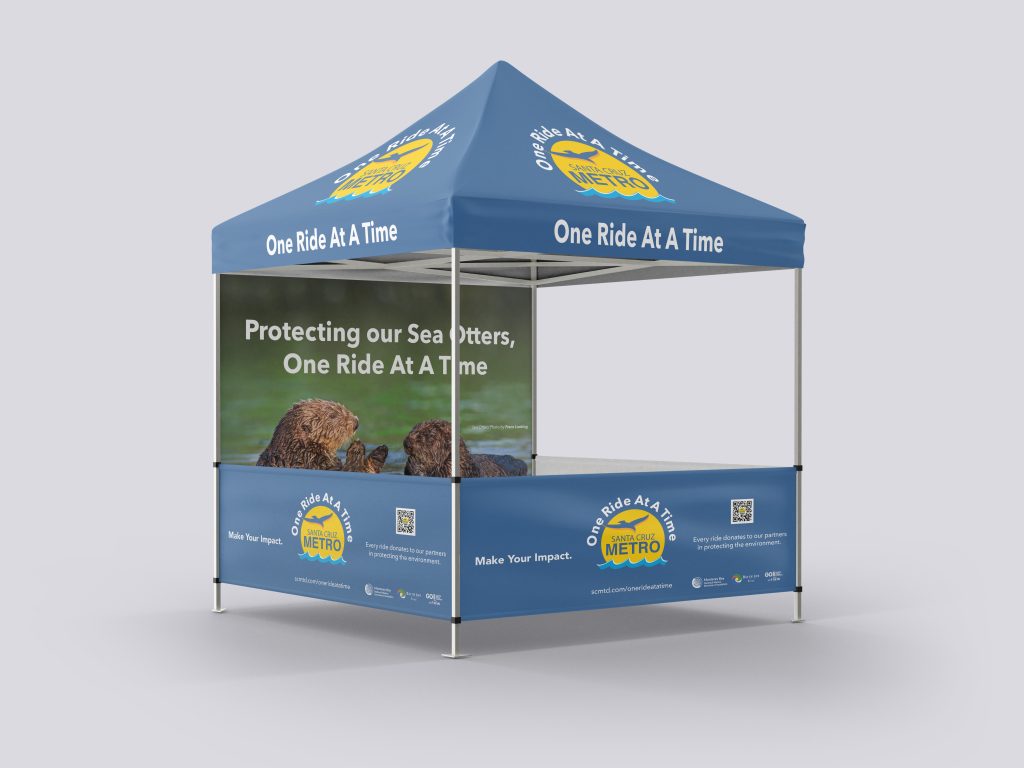 SCMTD One Ride at a Time branded event booth