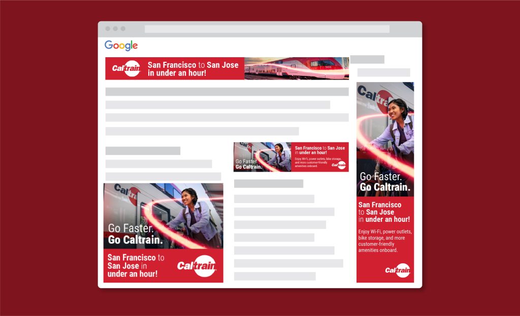 Caltrain electric train landing page