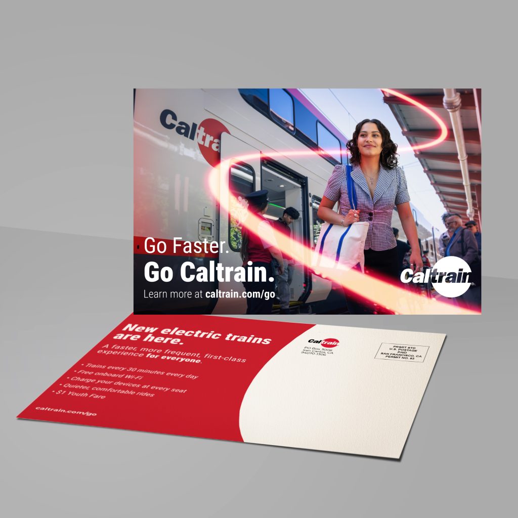 Caltrain promotional postcard