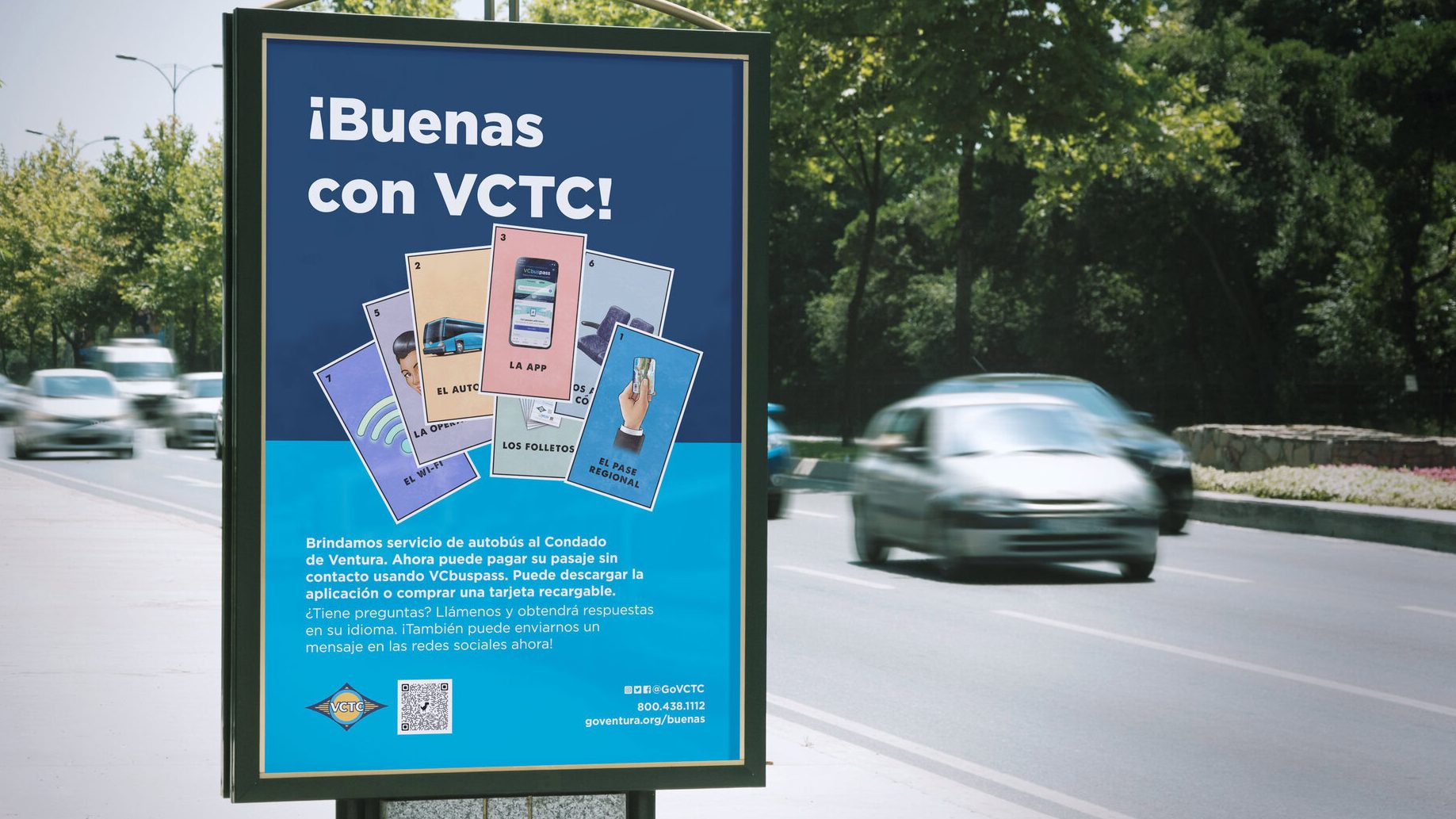¡Buenas con VCTC! campaign poster on sign near street