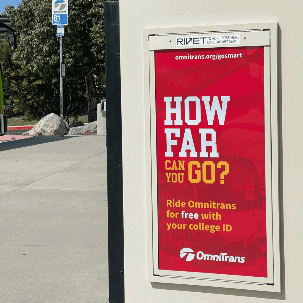 Omnitrans GoSmart poster on electrical box