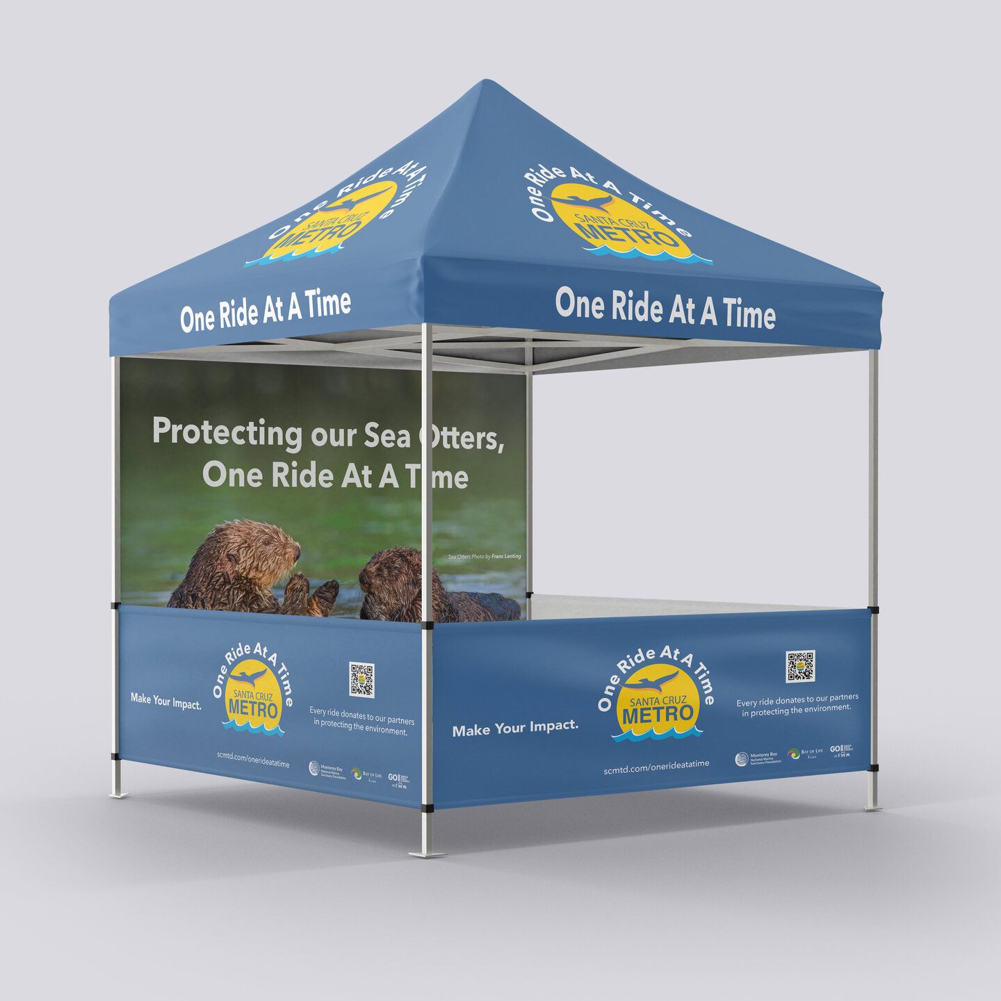 SCMTD One Ride at a Time branded event booth