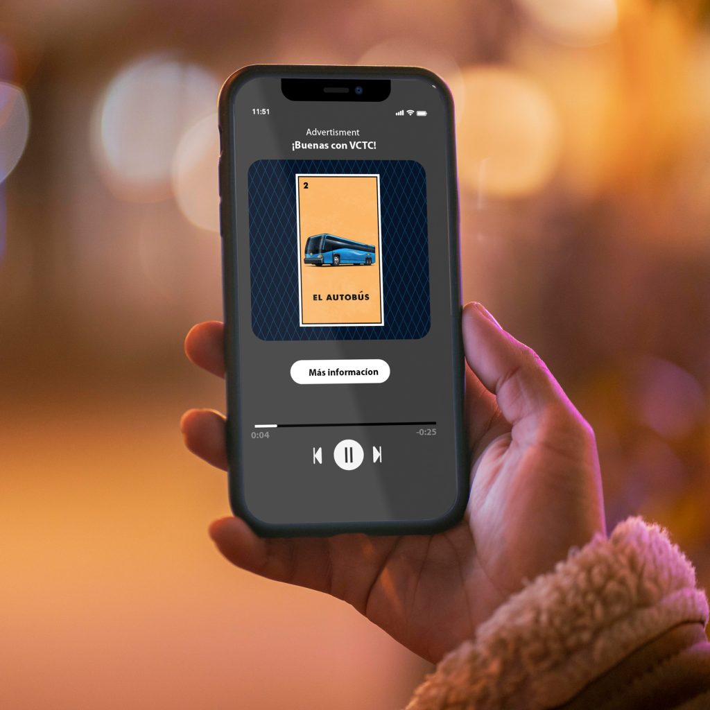 Loteria Spotify ad with loteria card