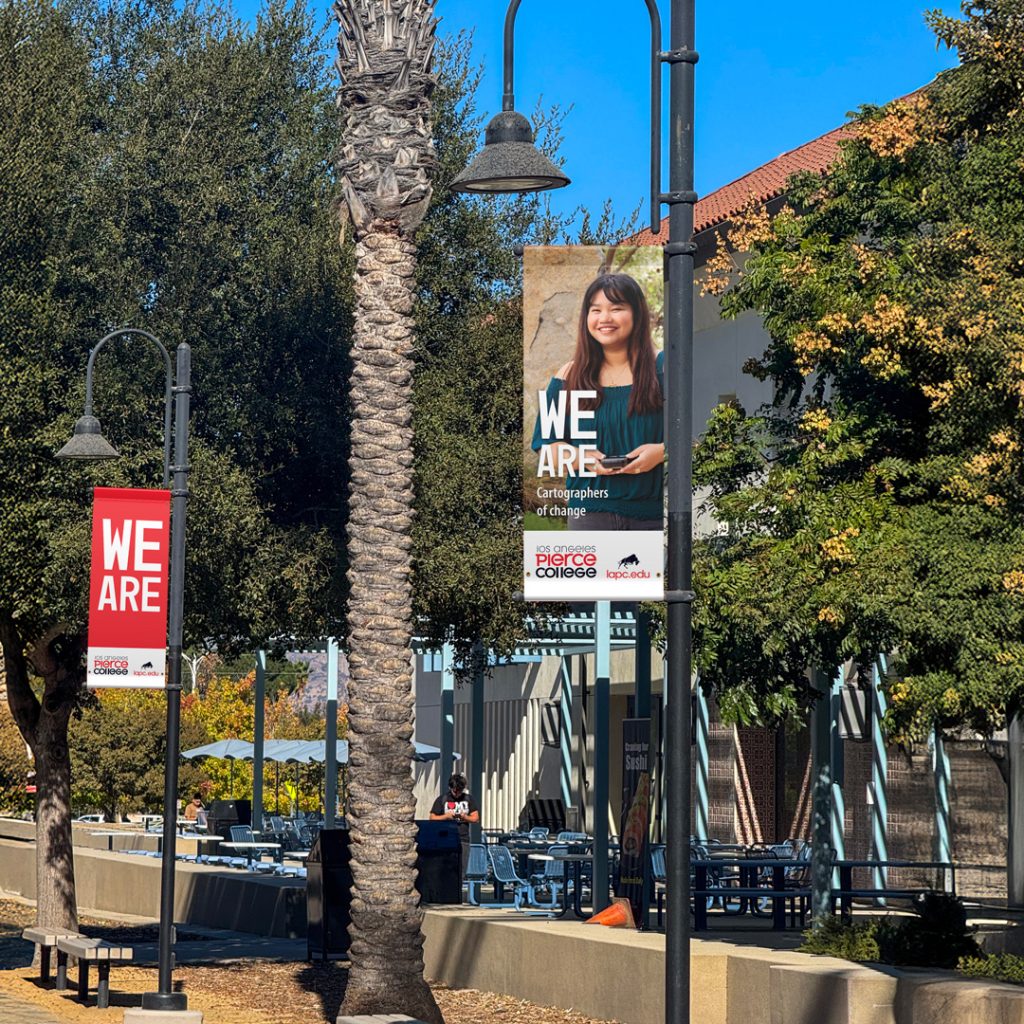 Banners on light poles promoting rthe We Are campaign